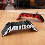 Présentoir de baguettes de batterie imprimé en 3D avec texte Cadeau de studio de musique pour batteur amateur de rock