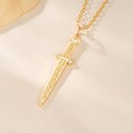 Personalized Sword Design Necklace Dainty Jewelry with Viking Name Daily Wear Birthday Gift for Women