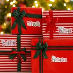 Personalized Santa Claus Elk Waterproof Stickers with Name Christmas Festival Party Gift for Family