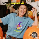 Personalized Cartoon Bats Halloween Witch Marsupilami T-shirt Sweatshirt Hoodie with Name Halloween Gift for Women | Callie × Marsupilami®