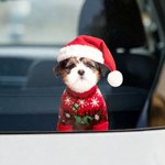 Personalized Santa Hat Sweater Pet Face Photo Double-Sided Printing Christmas Window Decals Christmas Gift for Pet Owners Pet Lovers