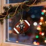 Personalised Cartoon Character American Football Acrylic Ornament with Name and Number Home Decor Christmas Gift for Football Players Lovers