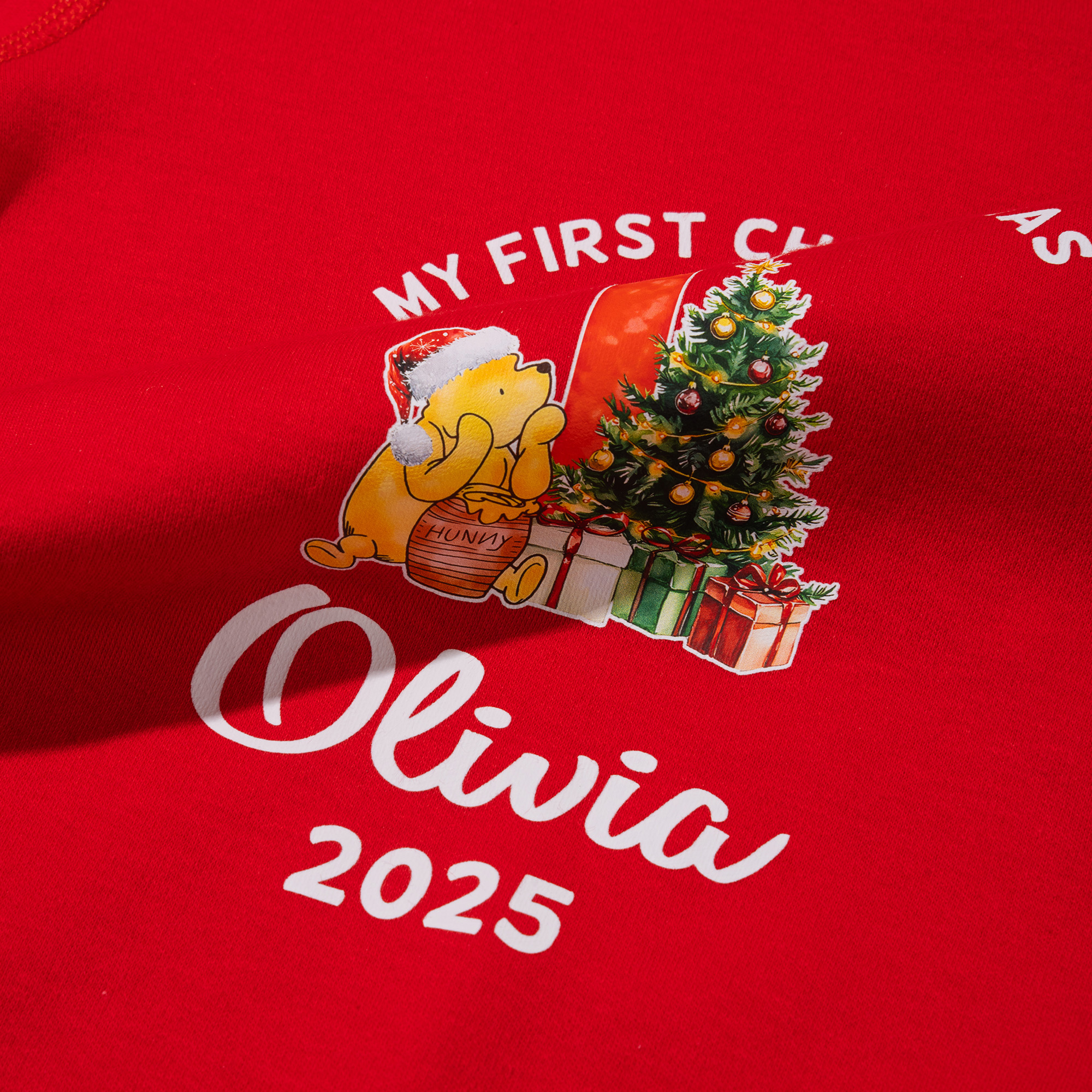 Discover Personalized Classic Winnie the Pooh 100% Cotton Baby Romper Hat Outfit with Hamper Name Year Baby's 1st Christmas Baby Shower Gift for Newborn