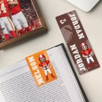 Personalized Cartoon Character Football Magnetic Bookmark Clip with Name and Number Birthday Christmas Gift for Football Lovers Bookworms