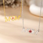 Personalised Heart Birth Flower Mom Necklace Dainty Jewellery Birthday Anniversary Christmas Gift for Women