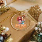 Personalized Besties Cartoon Girls Acrylic Ornament with Name and Text Tree Decor Christmas Gift for Girls Friends