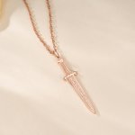 Personalized Sword Design Necklace Dainty Jewelry with Viking Name Daily Wear Birthday Gift for Women