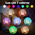 Luz nocturna LED personalizada con nombre y animales nube estrellada luz de 7 colores base de madera regalo de cumpleaños para bebés y niños