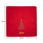 Servilleta roja personalizada de algodón 100 % con nombre y árbol de Navidad decoración navideña para el hogar regalo de Navidad para familia y amigos