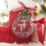 Gepersonaliseerd sneeuwvlok kruiswoordraadsel kunst acryl kerstornament met tekst en jaar Home Tree Decor kerstcadeau voor familie vrienden