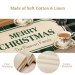 Personalizzato Merry Christmas verde rosso Plaid Runner tavolo con testo Home Decor Housewarming Natale Festival Bomboniere regalo per la famiglia amico
