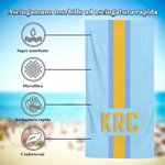 Asciugamano da spiaggia personalizzato in microfibra ad asciugatura rapida antisabbia con monogramma a righe regalo di compleanno per donne