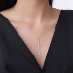 Personalized Sword Design Necklace Dainty Jewelry with Viking Name Daily Wear Birthday Gift for Women