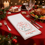 Personalised Welcome Christmas Party Christmas Tree Bell 100% Cotton Waffle Tea Towel with Surname Kitchen Decor Christmas Gift for Family Friend