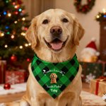 Personalizzato Natale Plaid 3D Carino Cartoon Cane Gatto Bandana regolabile per animali domestici con nome e testo Regalo di Natale di compleanno per i proprietari di animali domestici