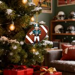 Personalised Cartoon Character American Football Acrylic Ornament with Name and Number Home Decor Christmas Gift for Football Players Lovers