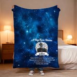 Personalized Starry Sky Angel Wing Photo Soft Throw Blanket with Name and Date Remembrance In Loving Memory Sympathy Gift for Loss of Loved One