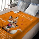 Personalised To My Daughter Cute Cartoon Animal Soft Throw Blanket with Name and Text Home Decor Birthday Christmas Gift for Girls