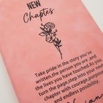 Personalised New Chapter Birth Flower A5 Journal Notebook with Name Resignation Retirement Gift for Colleague