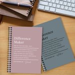Personalised Difference Maker Definition Name A5 Spiral Notebook with 120 Lined Pages Birthday Appreciation Gift for Leaders Coworkers
