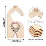 Personalized Wreath Animal 7 Pcs Wooden Closet Dividers with Name Christmas Baby Shower Gift for New Parents Newborns