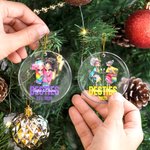 Personalized Besties Cartoon Girls Acrylic Ornament with Name and Text Tree Decor Christmas Gift for Girls Friends