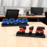 Personalised 3D-Printed Colored Line Number Name Plate Desk Decor Memorial Appreciation Retirement Gift for Police Firefighter Officer