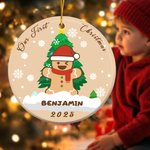 Personalized 1-8 Gingerbread Men Ceramic Ornament with Names Christmas Tree Home Decor Christmas Gift for Kids Family