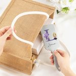 Spazzola personalizzata con bouquet di fiori di nascita iniziale e personaggio con manico lungo e nastro regalo per donne