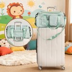 Personalized Cartoon Animals Multi-Compartment Travel Bag with Name and Shoulder Strap Travel Essentials Birthday Gift for Kids