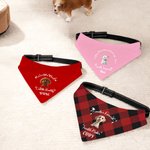Personalizzato Natale Plaid 3D Carino Cartoon Cane Gatto Bandana regolabile per animali domestici con nome e testo Regalo di Natale di compleanno per i proprietari di animali domestici