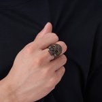 Personlig Gothic Rose Skull Ring med invändig gravering Biker smycken Födelsedag Jubileum Present för män Gothic älskare Motorcykel älskare