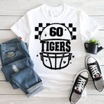 Casque de football à carreaux personnalisé T-shirt Sweatshirt Hoodie avec nom et numéro à porter quotidiennement le jour du match Cadeau de Noël pour les joueurs de football Lovers