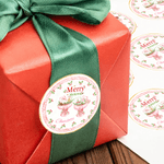 Personalized Merry Mahjong Cocktail Waterproof Stickers with Name Gift Decor Christmas Party Favor for Mahjong Lovers Players