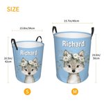 Personalized Cute Cartoon Animal Flower Waterproof Laundry Basket with Name Birthday Christmas Gift for Kids