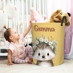 Personalized Cute Cartoon Animal Flower Waterproof Laundry Basket with Name Birthday Christmas Gift for Kids
