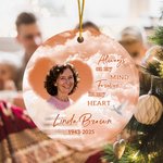 Personalized Photo Multicolour Sky Design Ceramic Ornament with Name and Year Tree Decor Memorial Sympathy Gift for Family