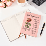 Personalized God Says Birth Flower Bible Verse A5 Notebook with Name Christmas Birthday Gift for Women Christians