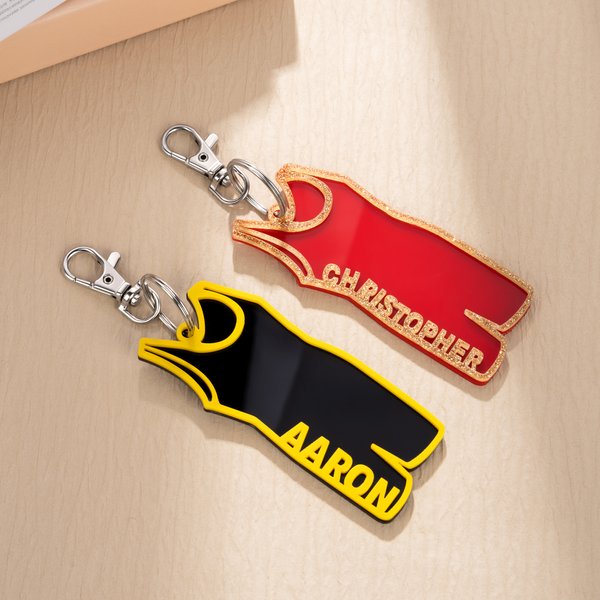 Personalisierte Wrestling Singlet Design Sport Tasche Tag Schlüsselanhänger mit Namen Singlet Gear Geburtstag Turnier Saison Geschenk für Ringer-Trainer