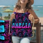 Serviette de plage surdimensionnée à séchage rapide personnalisée avec nom Cadeau d'anniversaire pour les enfants et la famille