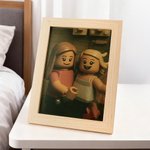 Personalizado Pixel Block-Style Retrato Arte Marco de fotos Decoración del hogar Cumpleaños Aniversario Regalo para la familia