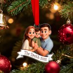 Personalisierte 3D Cartoon Foto Acryl Weihnachten Ornament mit Text Home Decor Weihnachten Geschenk für Familie Freunde