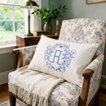 Henkilökohtainen Ranskan Country Style Victorian Crest Monogram Throw Pillow Cover Home Decor Häät vuosipäivä lahja Newlyweds Family