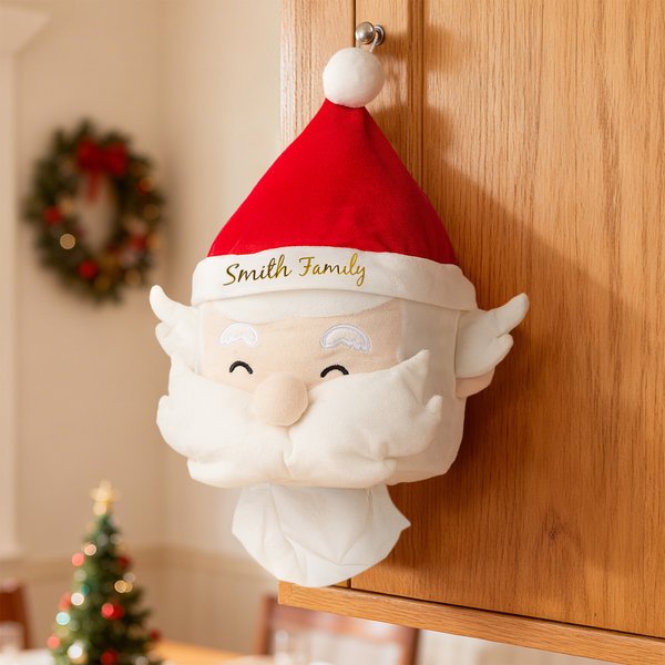 Personalizzato sorridente confuso arrabbiato Babbo Natale quadrato carta appeso Tissue Cover cucina bagno festa decorazione divertente regalo di Natale per la famiglia amico