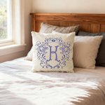 Henkilökohtainen Ranskan Country Style Victorian Crest Monogram Throw Pillow Cover Home Decor Häät vuosipäivä lahja Newlyweds Family