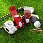 Personalized Multicolour Golf Club Design Golf Ball & Tee Holder Leather Pouch with Name Belt Clip Portable Sport Accessories Gift for Golf Players