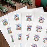 Personalized Reindeer Santa Claus Gingerbread Man Waterproof Stickers with Name Gift Decor Christmas Party Favor for Kids Family Friends