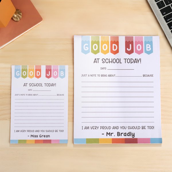 Personalised Colourful At School Today Notepad with Name Teacher's Day Appreciation School Season Gift for Teacher