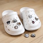 Breloque de Chaussure Sabot Personnalisée avec Photo Tête Accessoire Mignon Cadeau Anniversaire pour Ceux Qui Aiment les Animaux