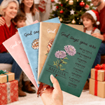 Personalized God Says Birth Flower Bible Verse A5 Notebook with Name Christmas Birthday Gift for Women Christians